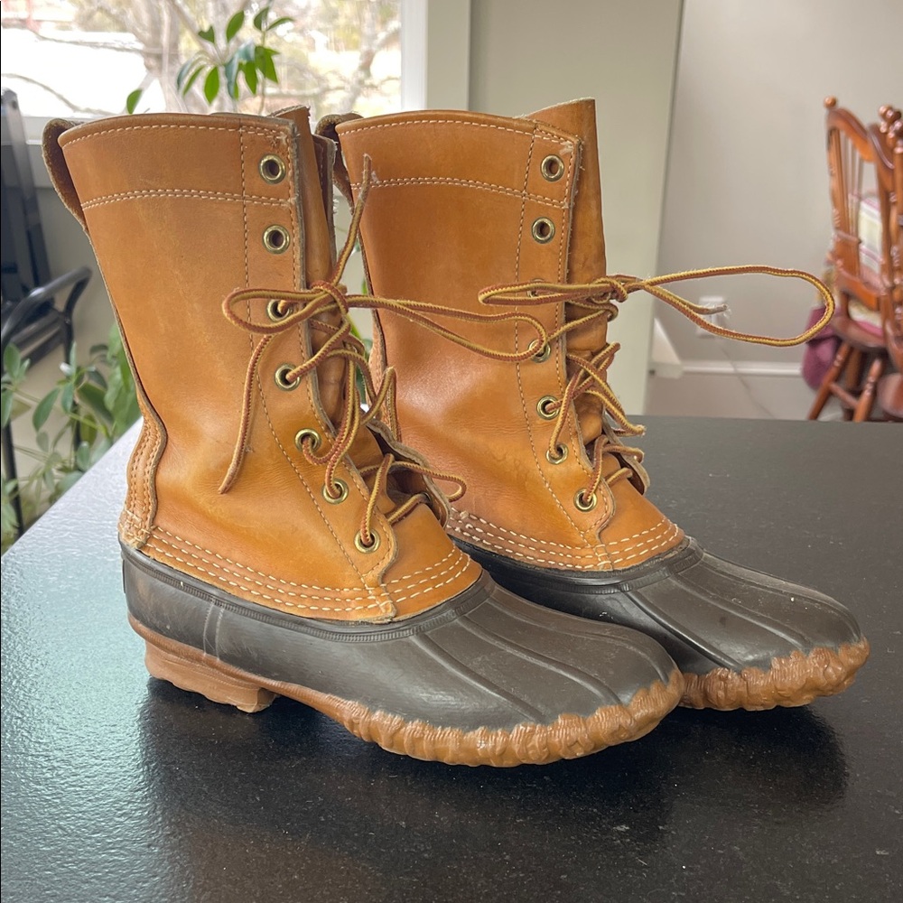Vintage L.L. Bean Tan Leather Duck Boots